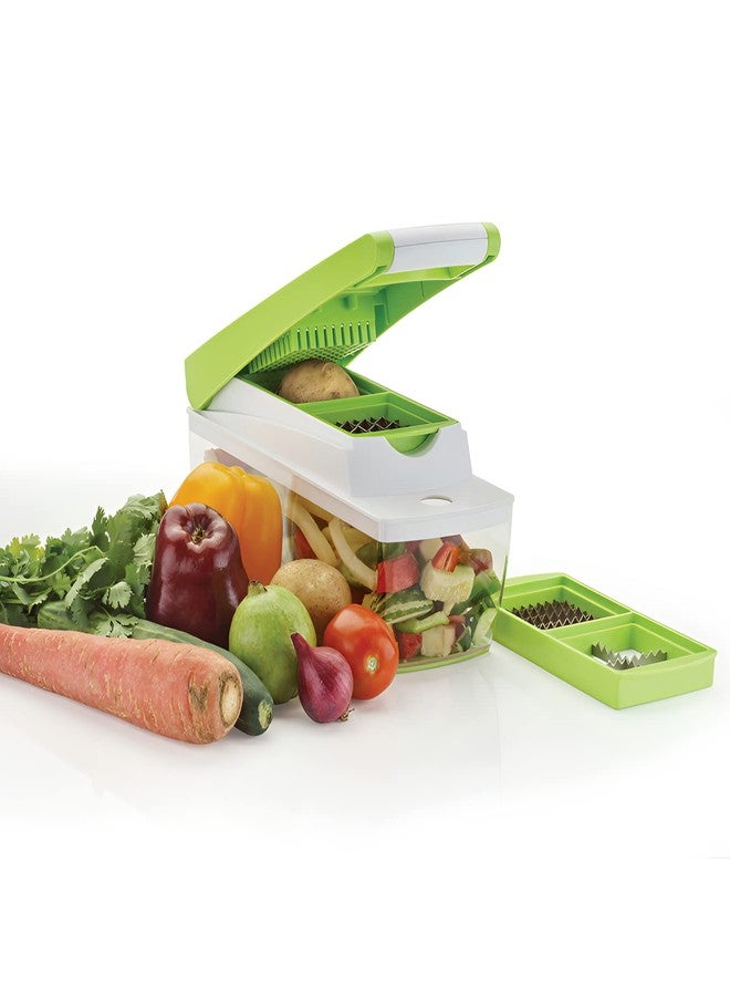 Ganesh ABS Plastic Fruit & Vegetable Chopper Slicer Dicer Grater 14 in 1 (Green) - Image 5